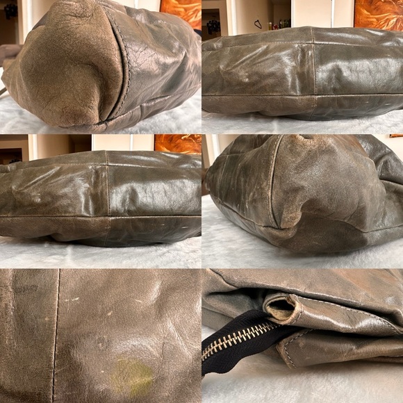 Barney’s New York Two Tone Grey Top Handle Leather Handbag - Picture 3 of 9